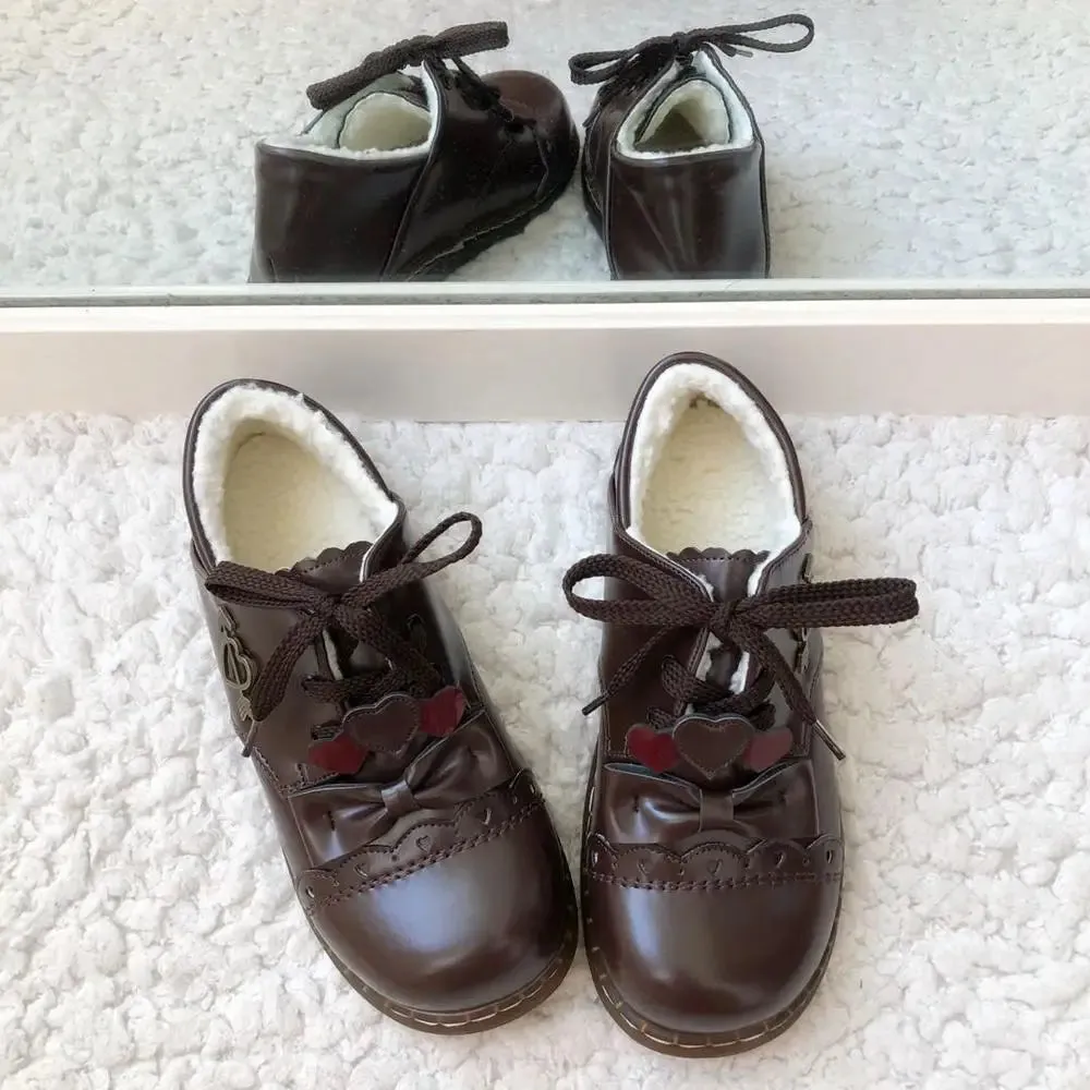 Sohiwoo Sweet Student Lolita Shoes Cute Lace Bowknot Kawaii Shoes College Style Vintage Round Head Comfortable Women Shoes Loli Cosplay