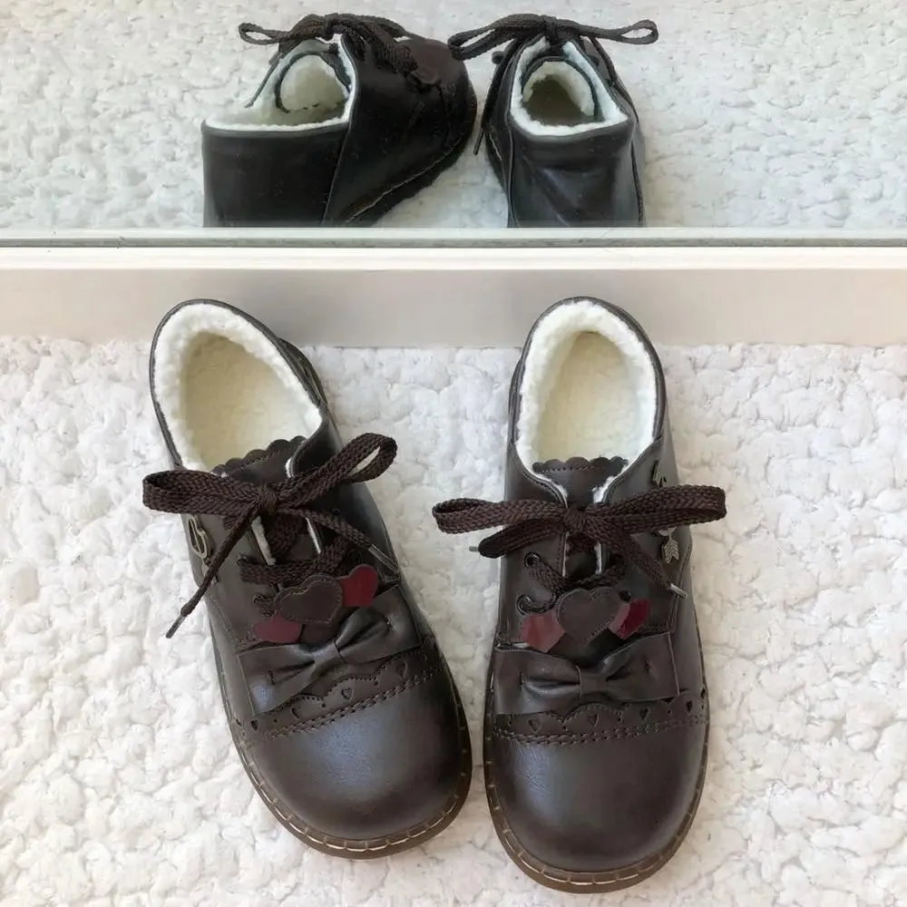 Sohiwoo Sweet Student Lolita Shoes Cute Lace Bowknot Kawaii Shoes College Style Vintage Round Head Comfortable Women Shoes Loli Cosplay