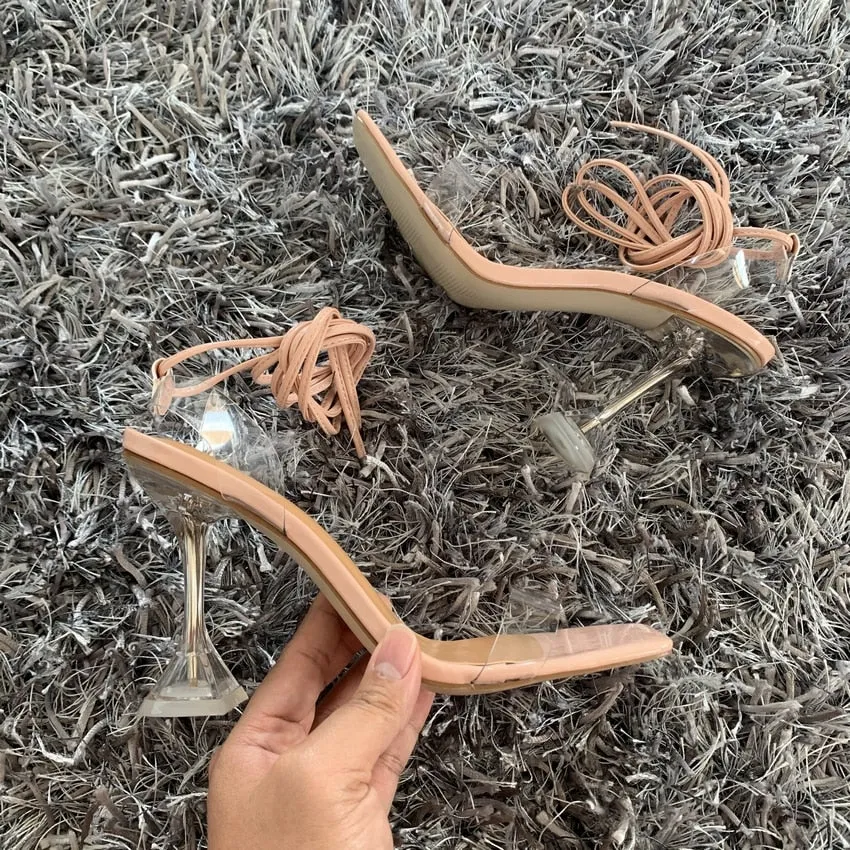 Summer High 10.5CM Heels Frauen Pumps Knöchel Kreuz Riemen Sandalen Schuhe  Damen Peep Toe High Heels Kleid Party Schuhe