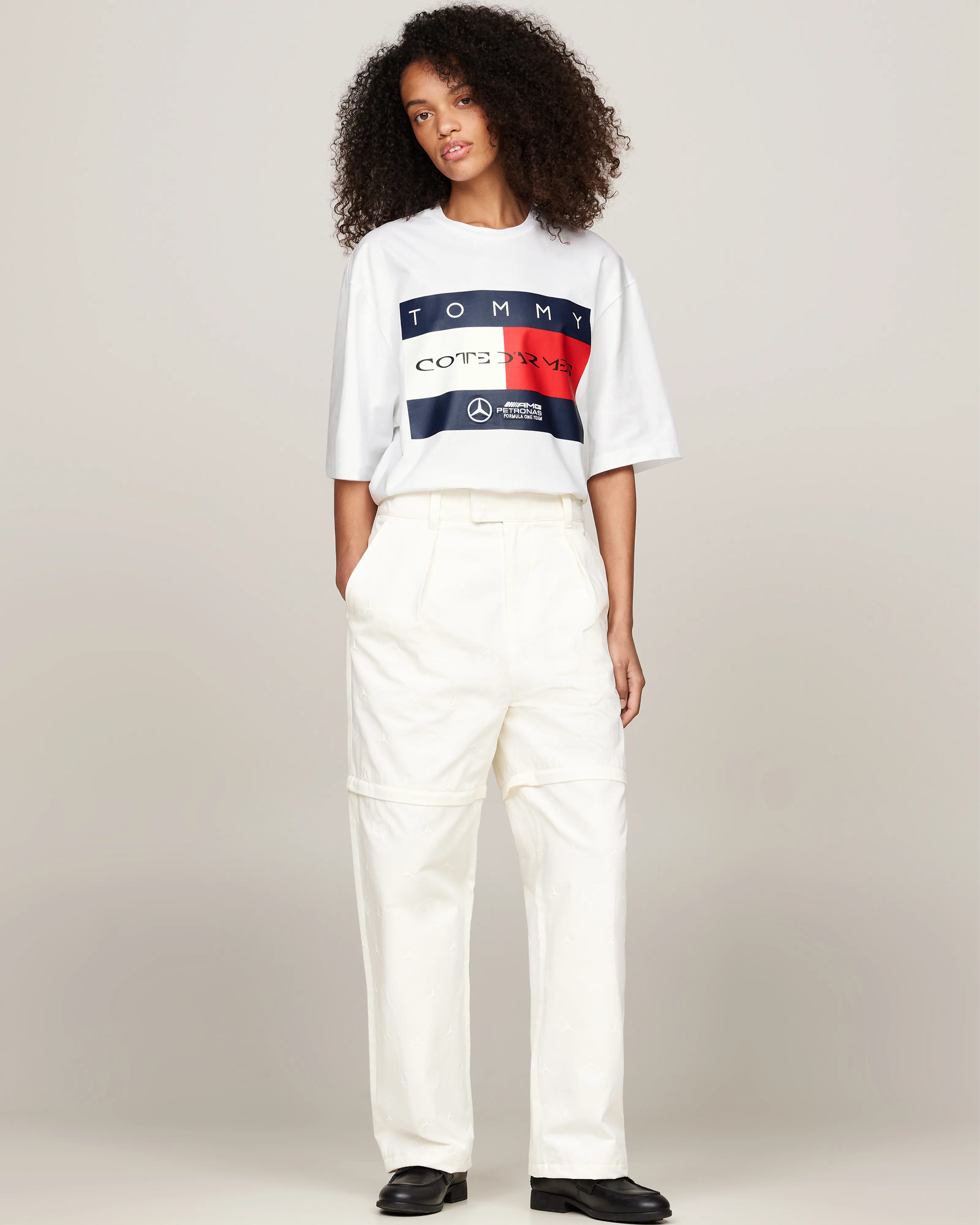 White Clarence Ruth Flag Tee with Tommy x Mercedes-AMG F1 Branding