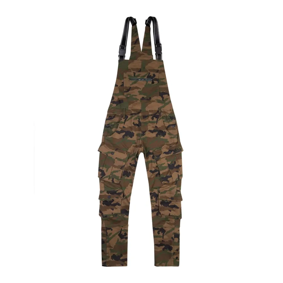 Woodland Camo Utility Cargo Overalls for Men - Durable and Multi-Pocket Design
