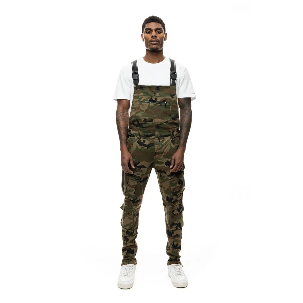 Woodland Camo Utility Cargo Overalls for Men - Durable and Multi-Pocket Design