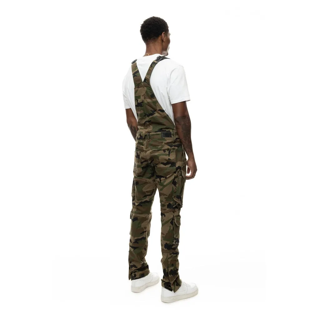 Woodland Camo Utility Cargo Overalls for Men - Durable and Multi-Pocket Design