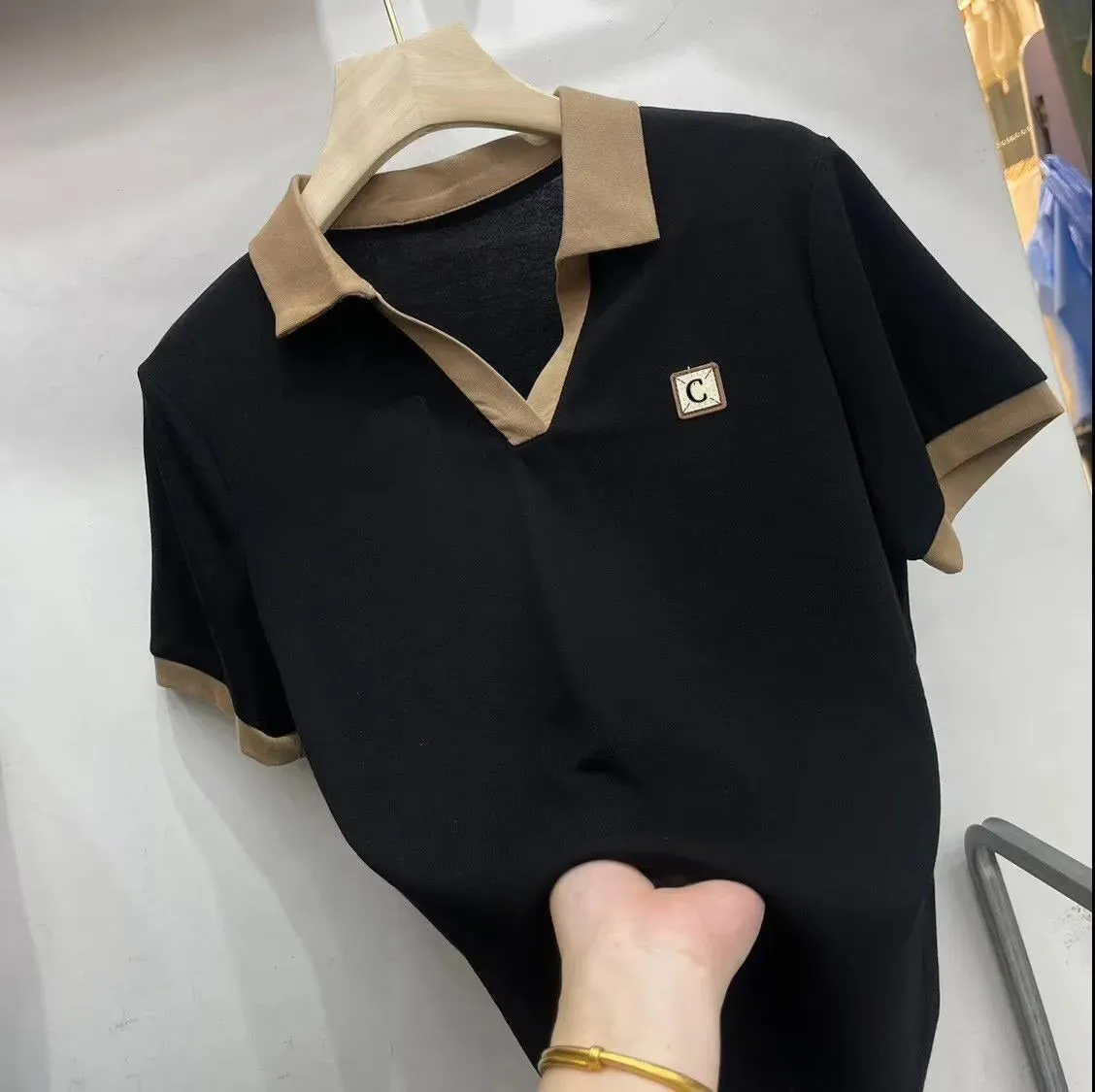 Women's Short Sleeve Solid Color T-Shirts 566149