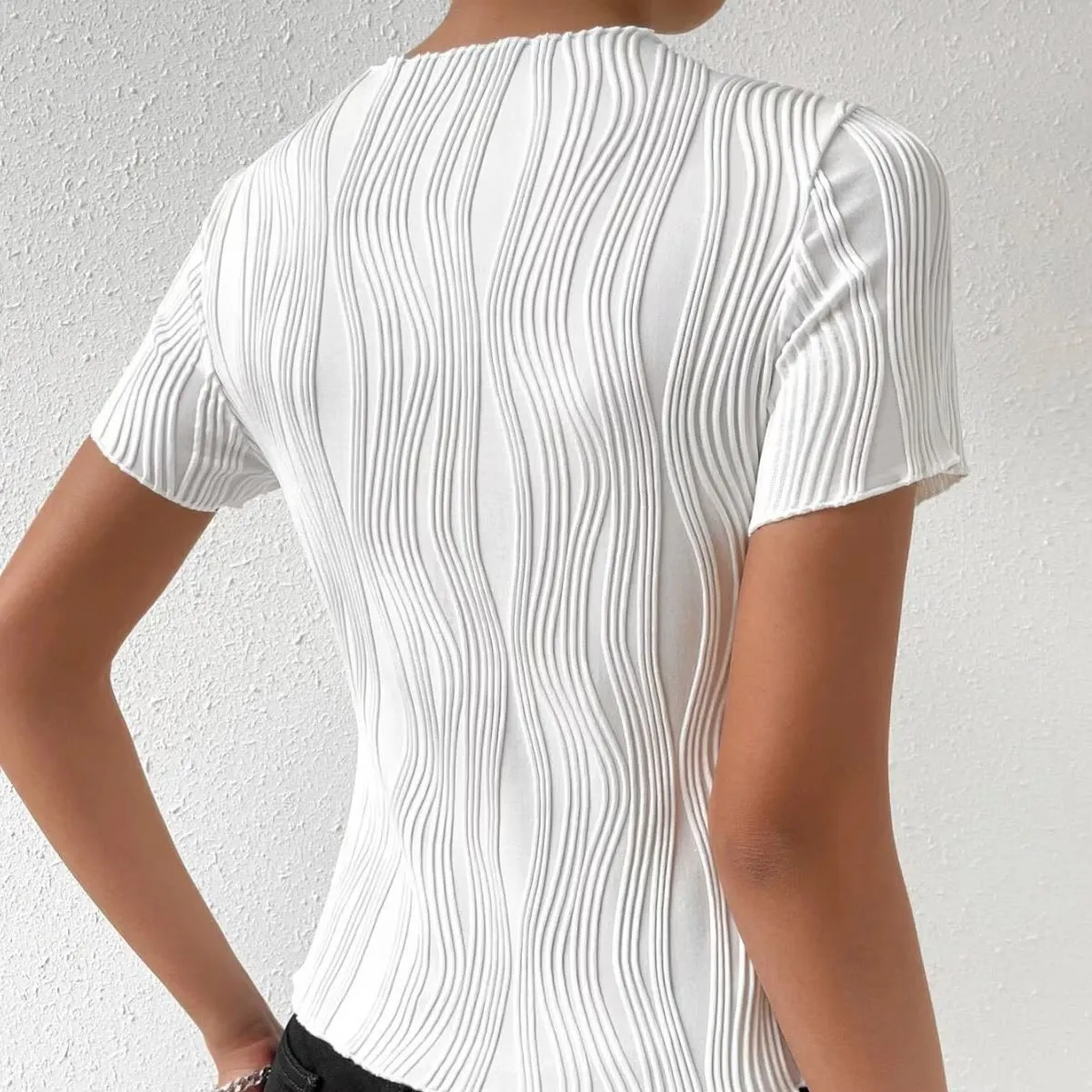 Women's Short Sleeve Solid Color T-Shirts 592849