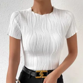 Women's Short Sleeve Solid Color T-Shirts 592849